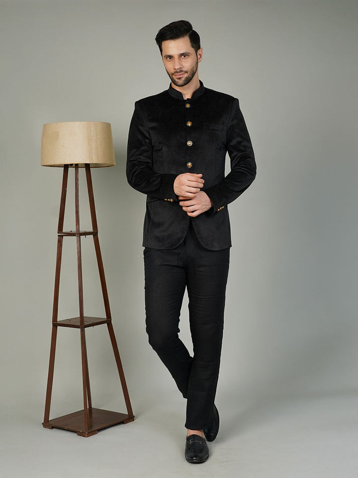 Velvet Black Bandhgala