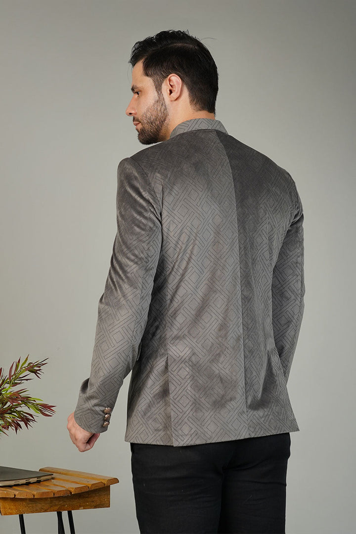 Velvet Grey Bandhgala