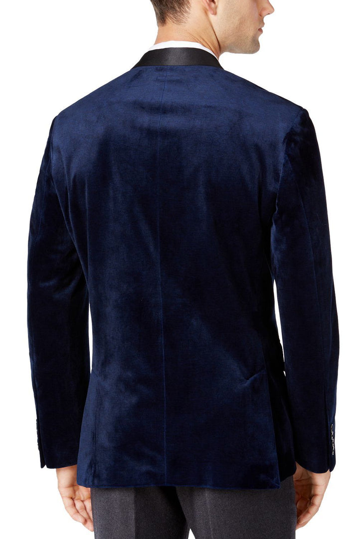 Gold Embroidered Blue Tuxedo Blazer