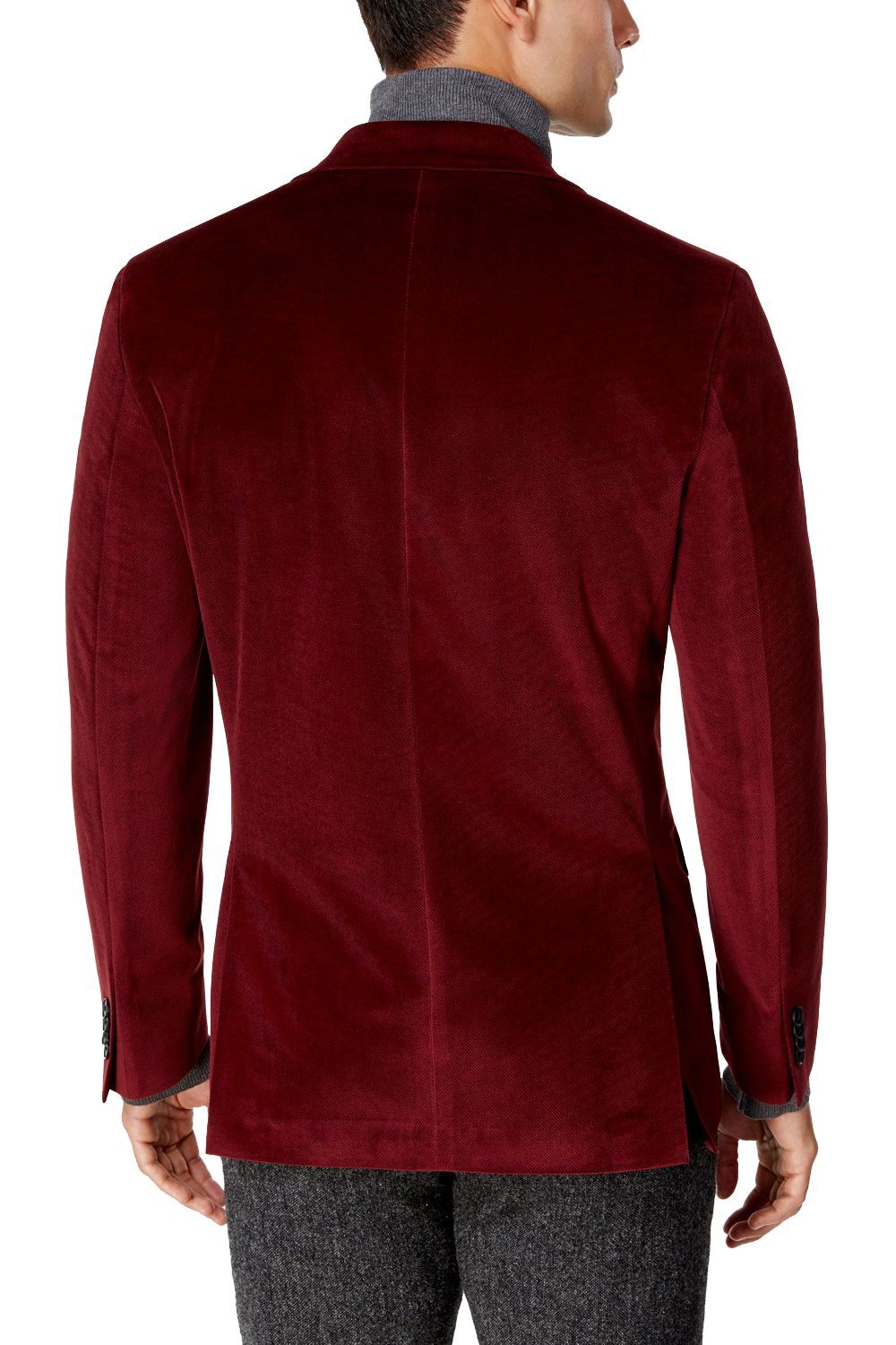 Gold Embroidered Red Velvet Blazer