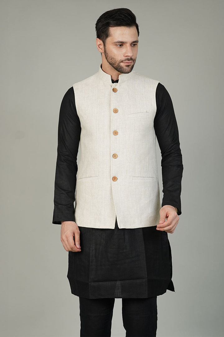 Linen Beige Waistcoat