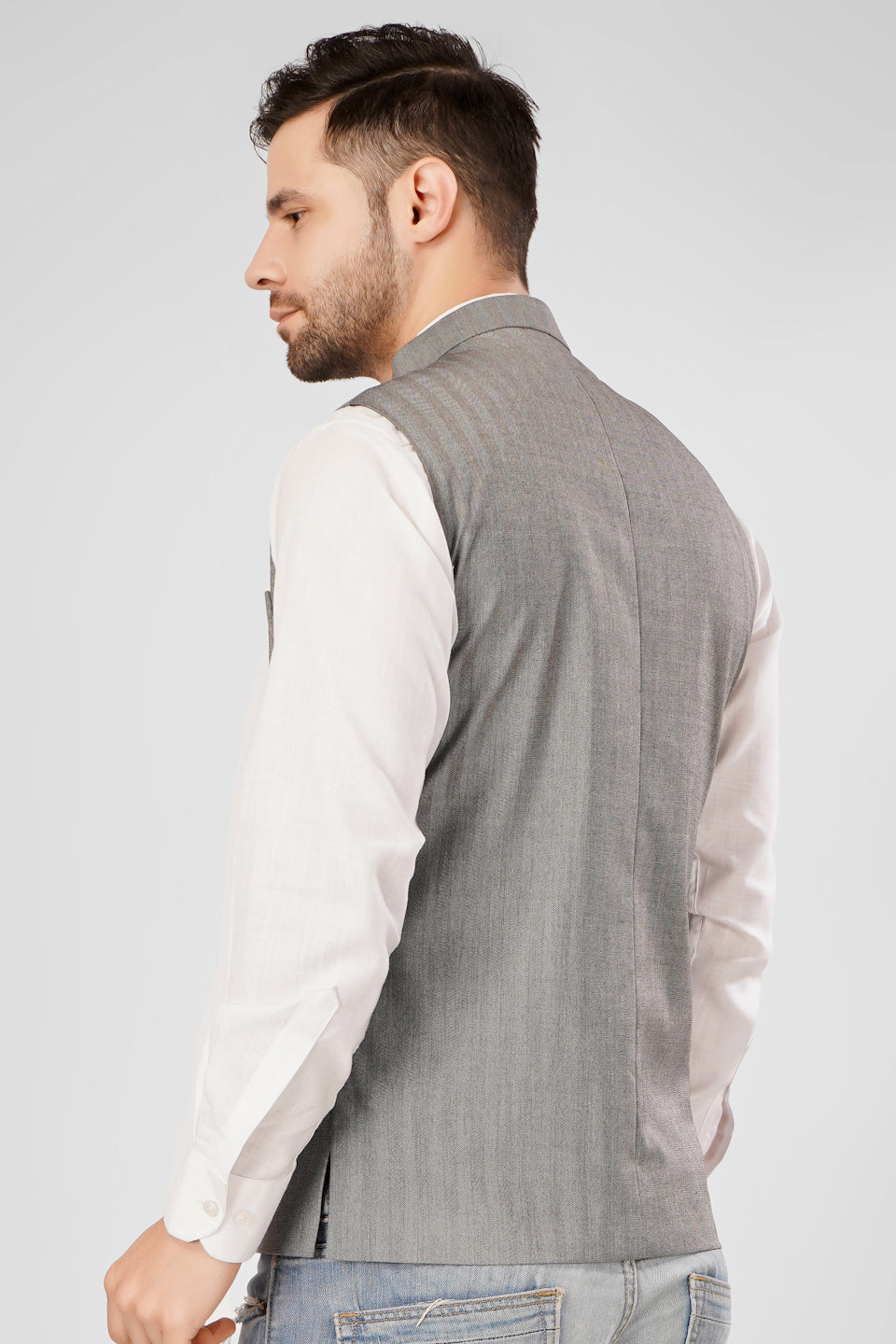 Polyester Cotton Brown Nehru Jacket