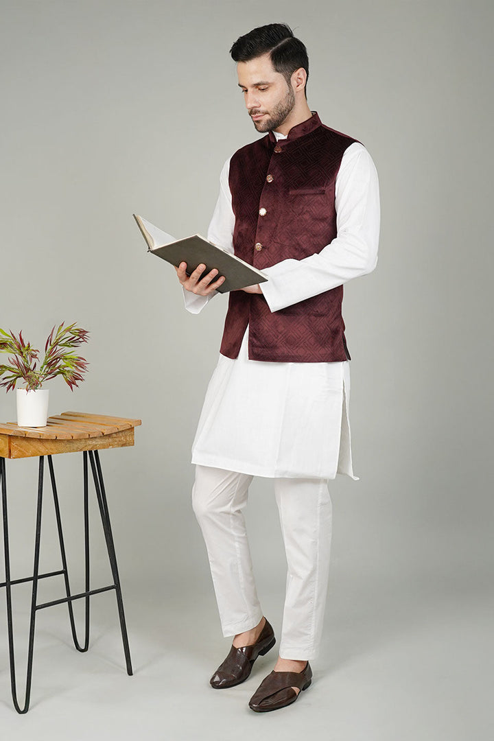 Velvet Maroon Waistcoat