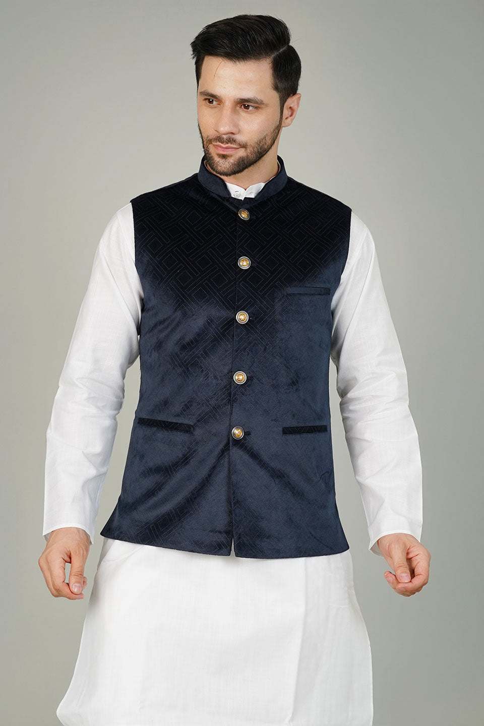 Velvet Blue Waistcoat