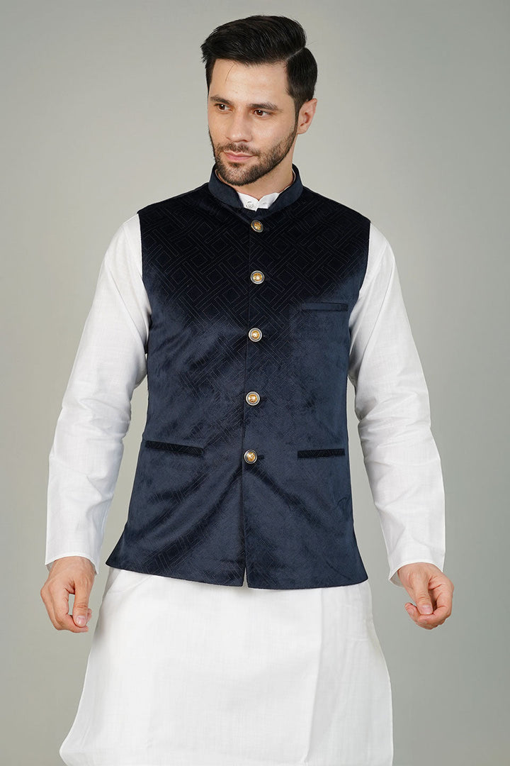 Velvet Blue Waistcoat