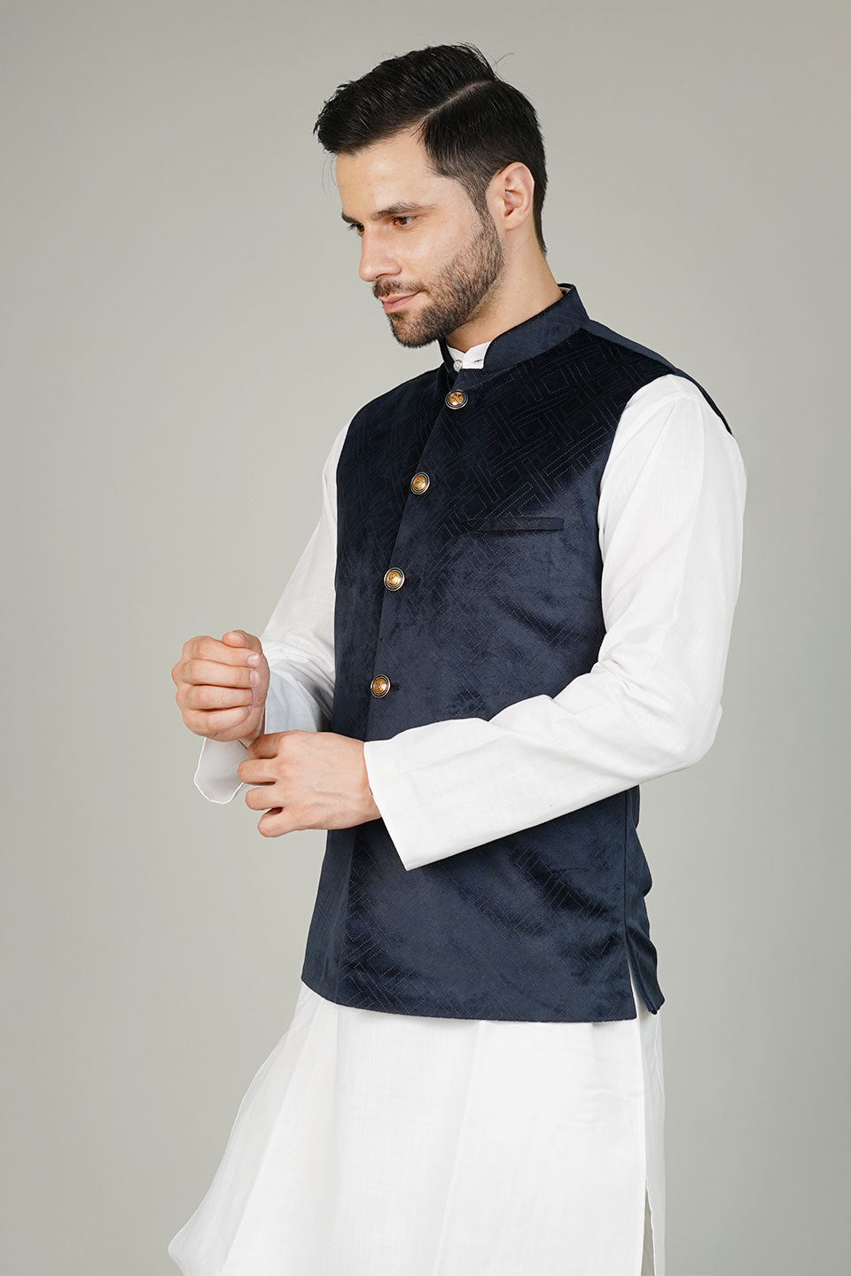 Velvet Blue Waistcoat