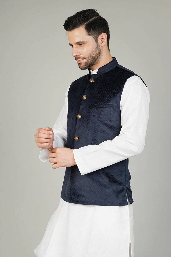 Velvet Blue Waistcoat