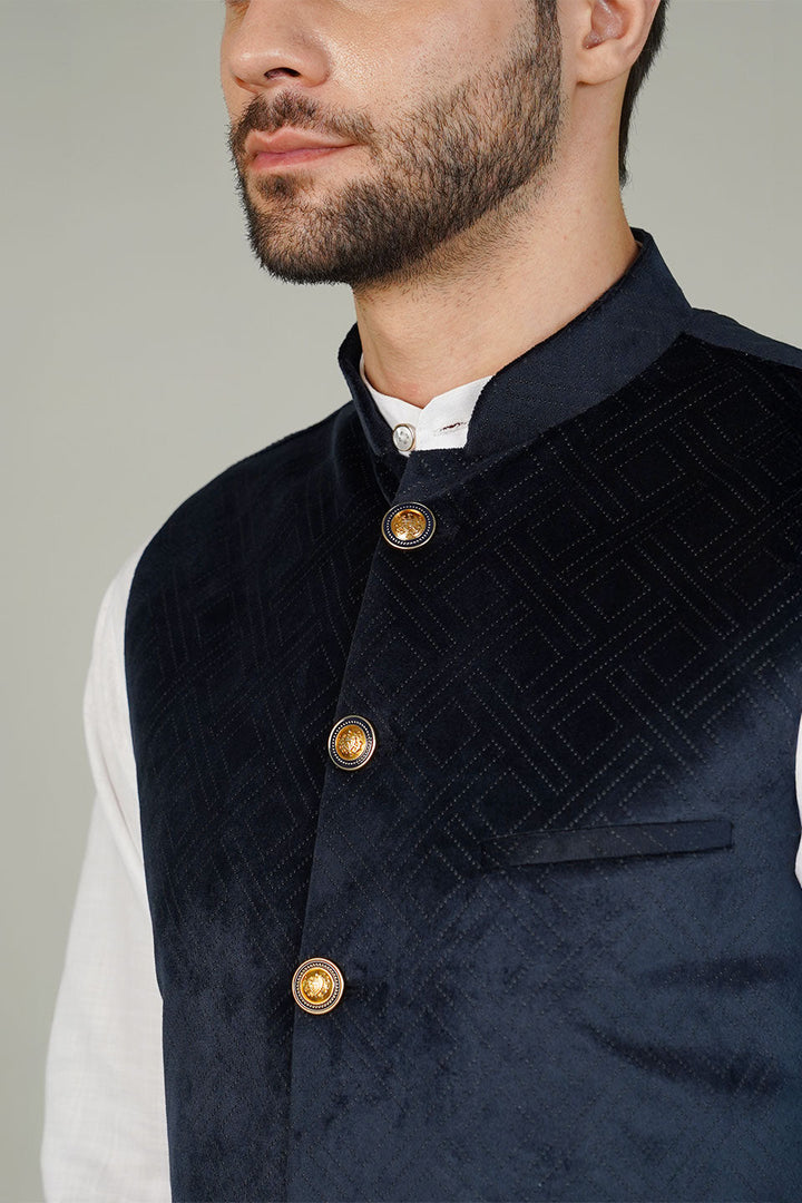 Velvet Blue Waistcoat