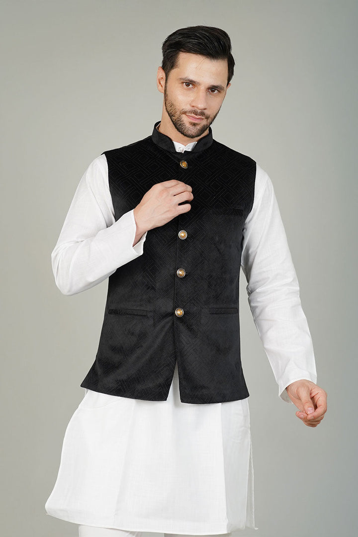 Velvet Black Waistcoat