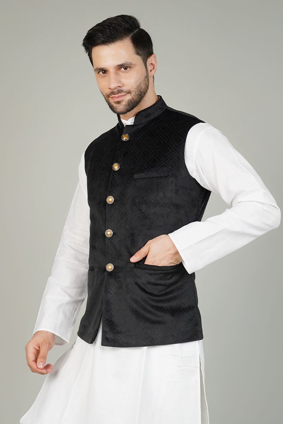 Velvet Black Waistcoat