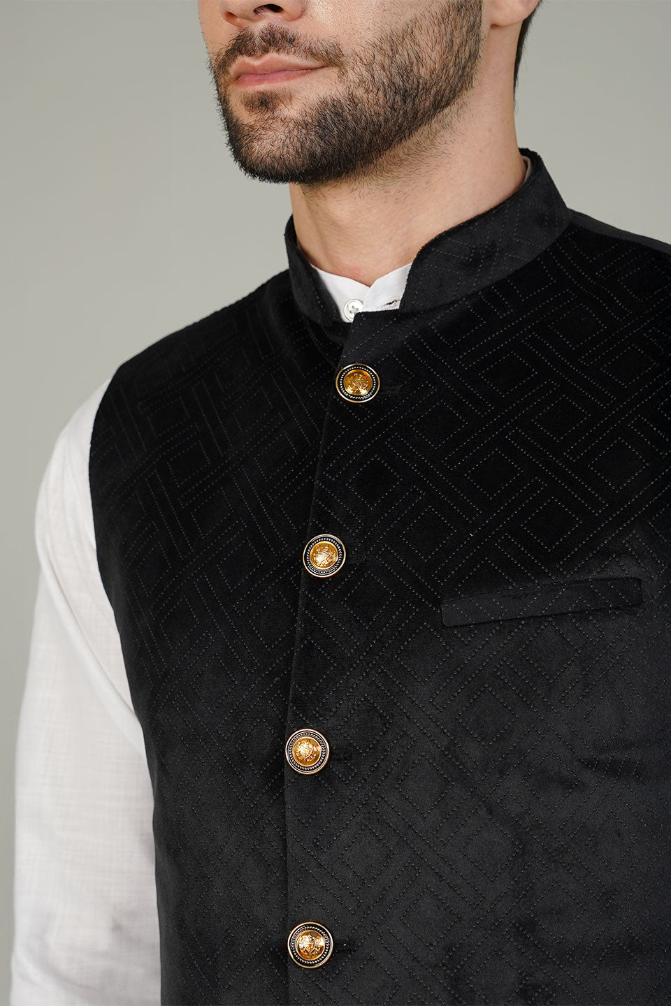 Velvet Black Waistcoat