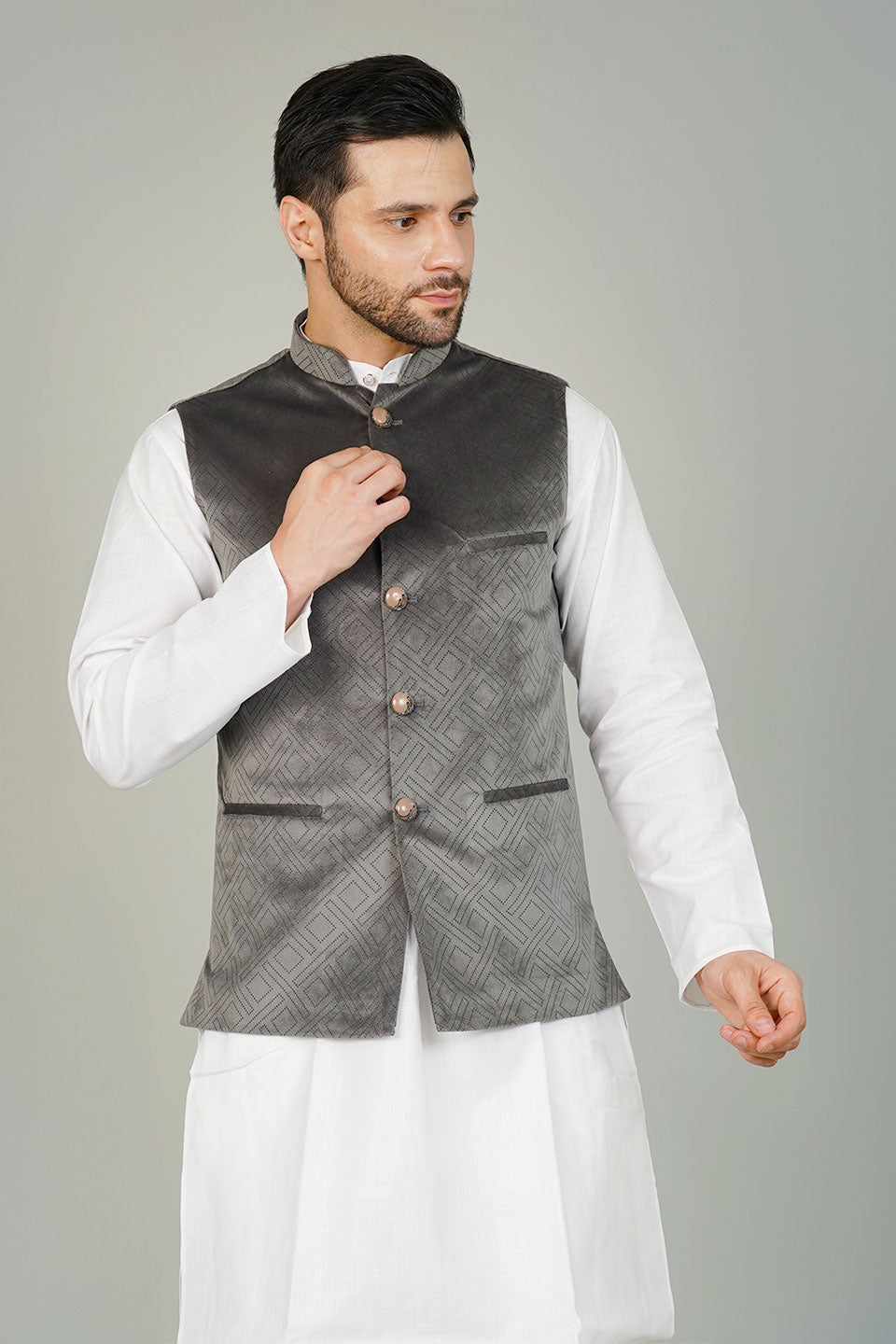 Velvet Grey Waistcoat