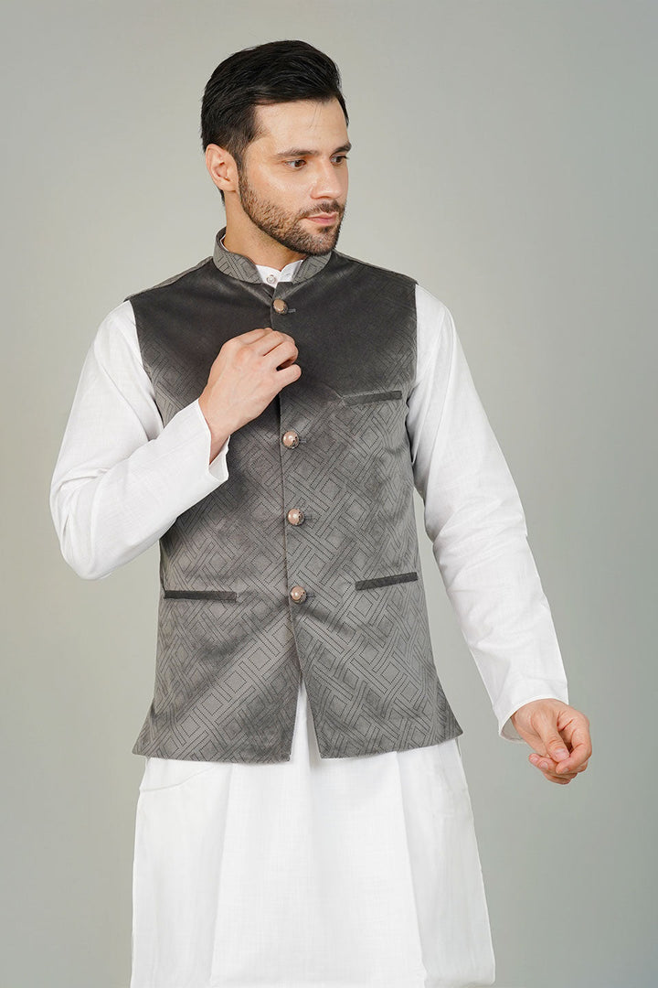 Velvet Grey Waistcoat