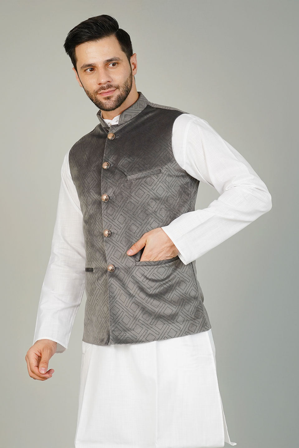 Velvet Grey Waistcoat