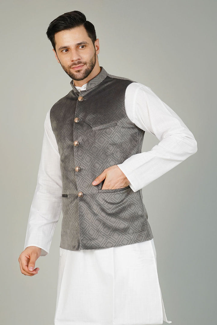 Velvet Grey Waistcoat