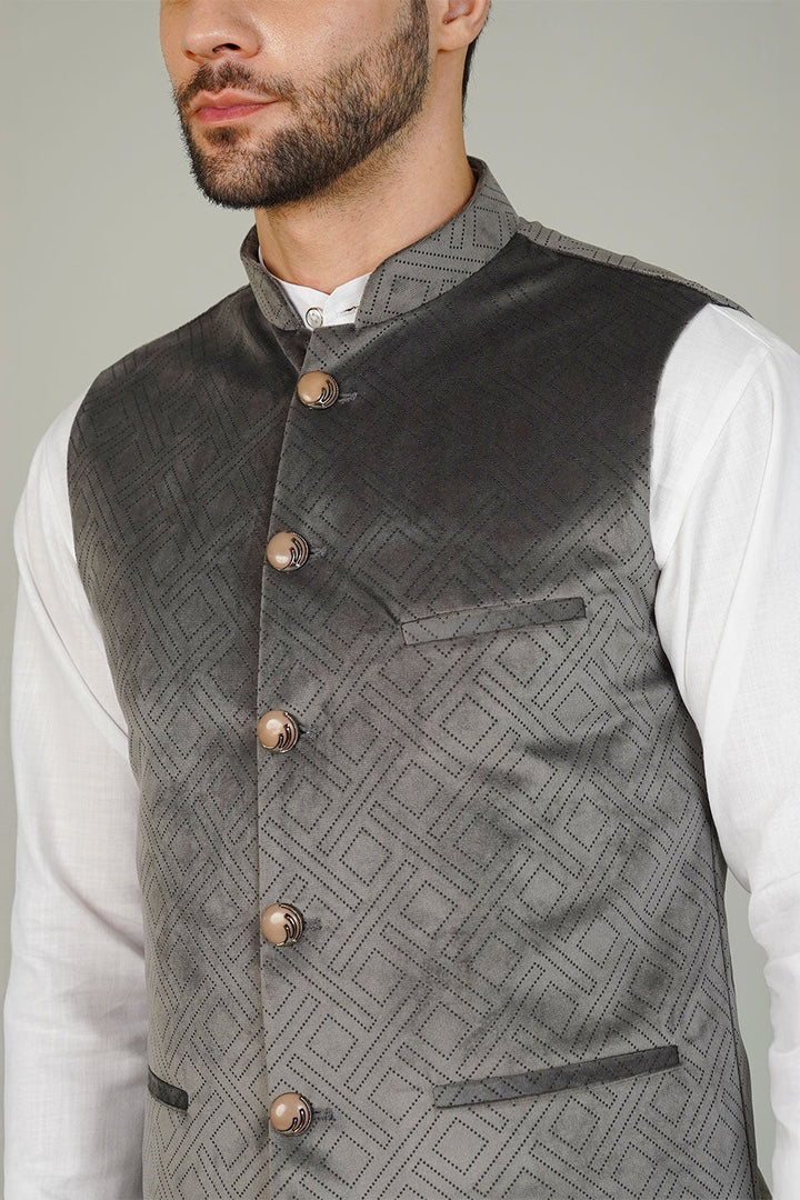 Velvet Grey Waistcoat