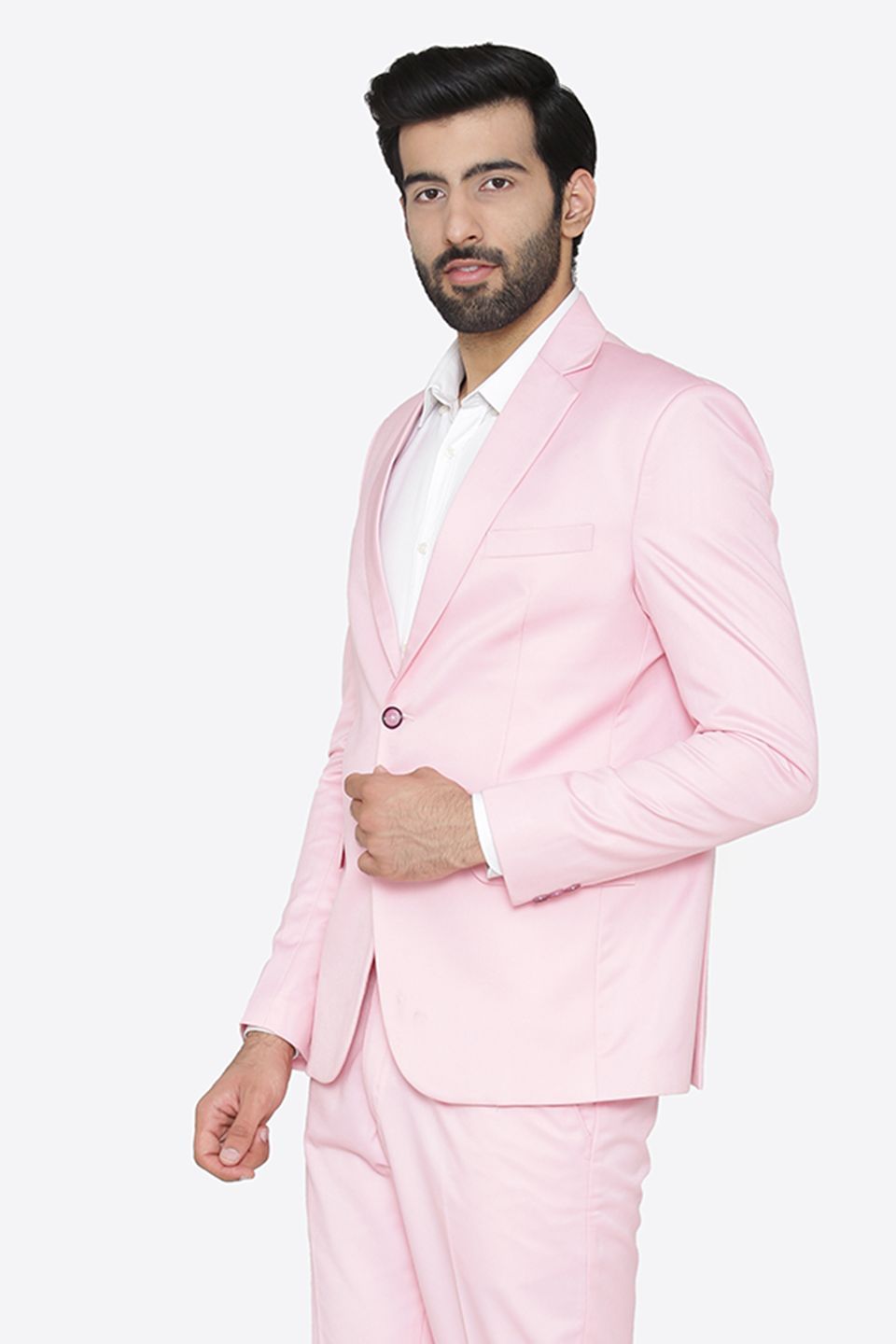 Polyester Cotton Pink Blazer