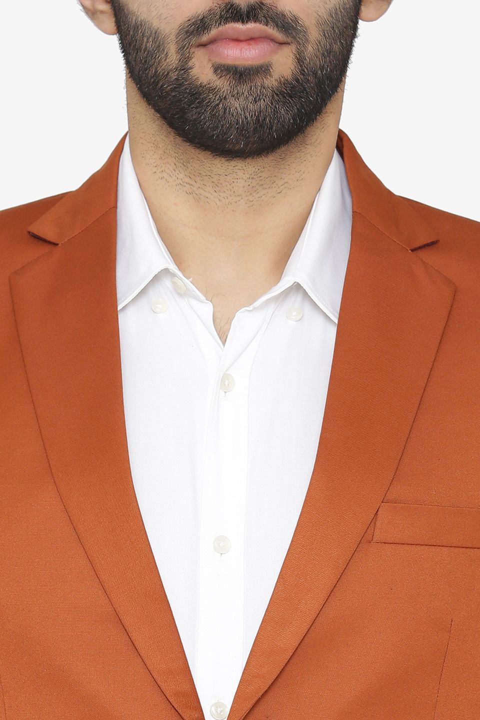 Polyester Cotton Orange Blazer