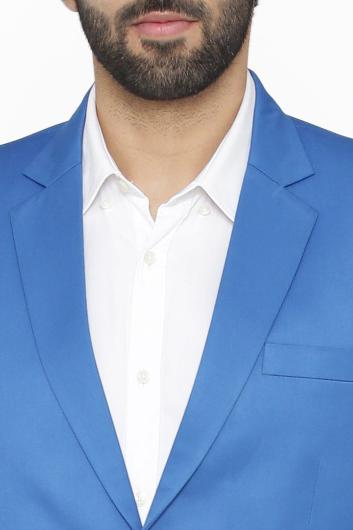 Polyester Cotton Blue Blazer