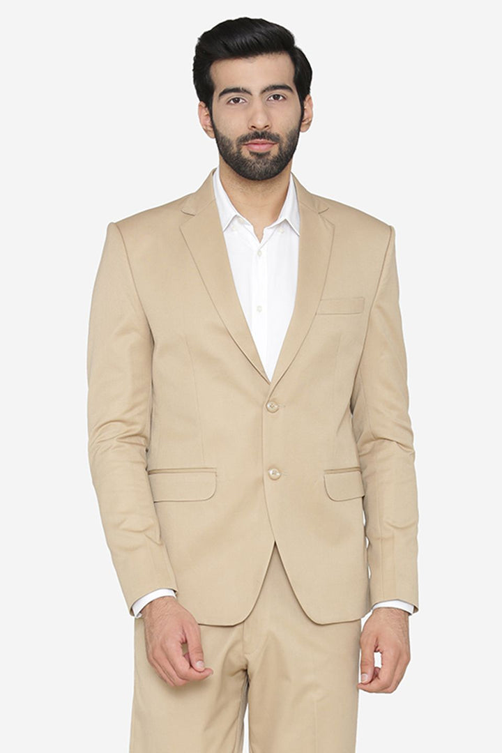 Polyester Cotton Beige Blazer