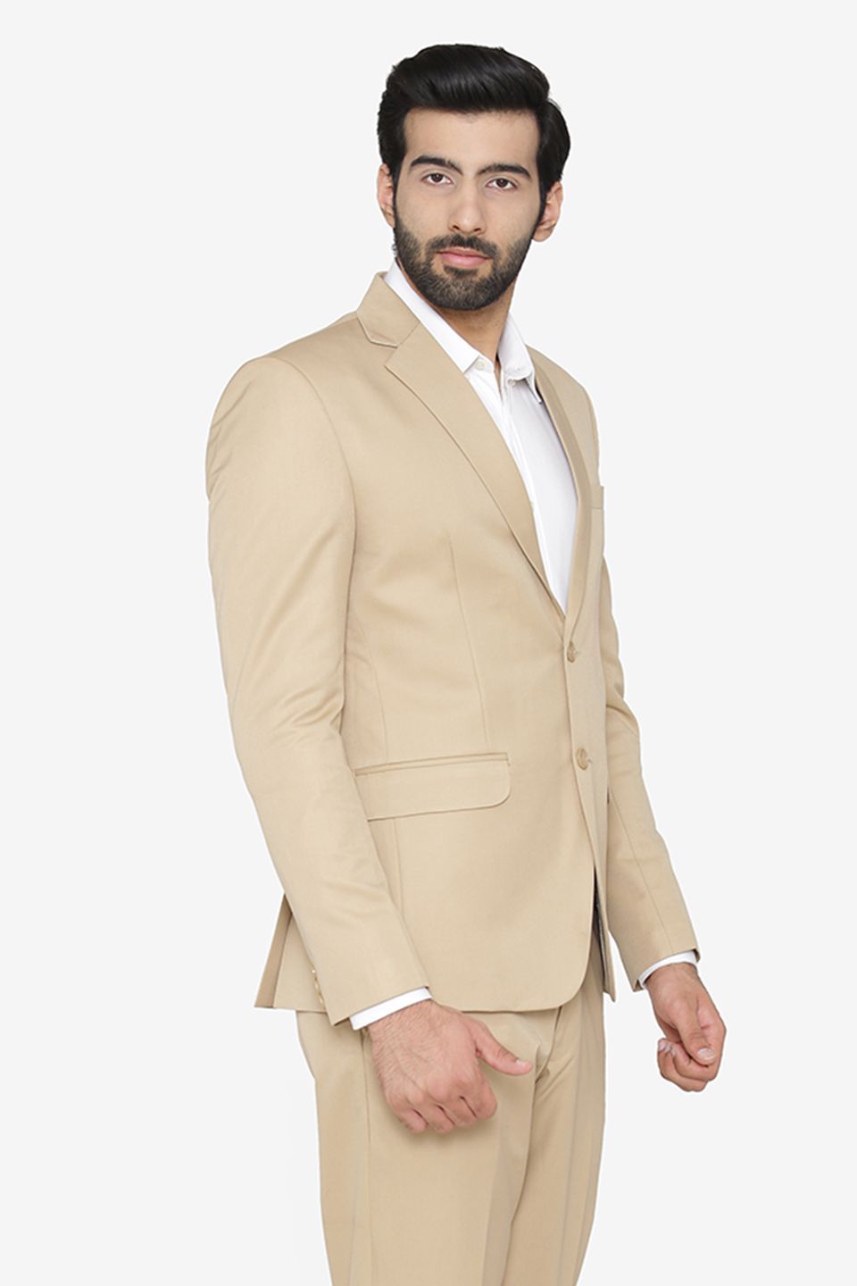 Polyester Cotton Beige Blazer