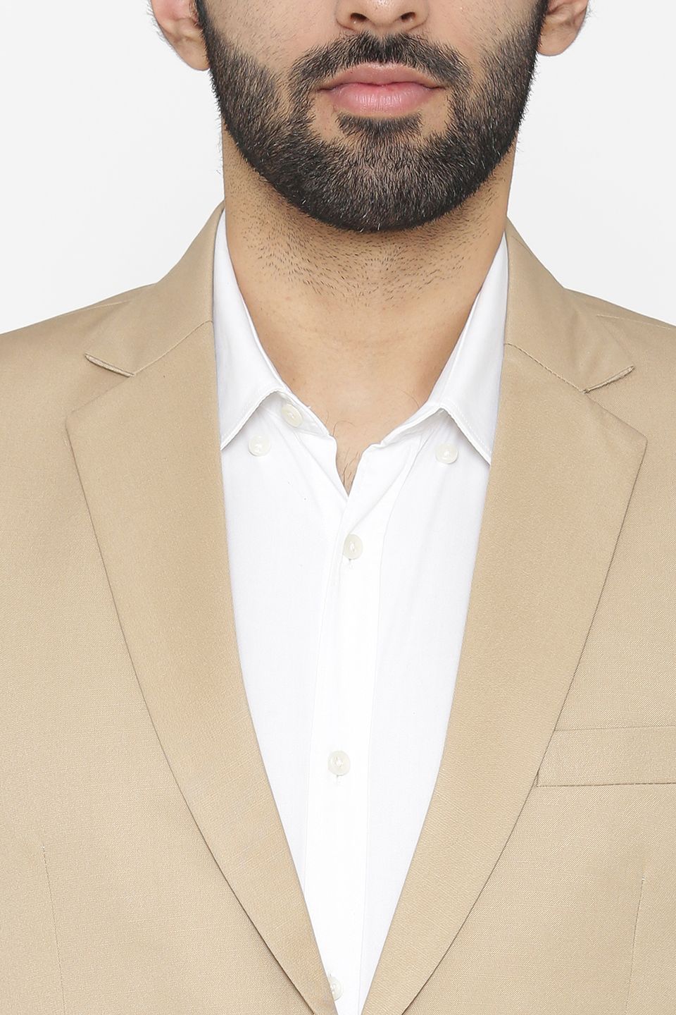 Polyester Cotton Beige Blazer