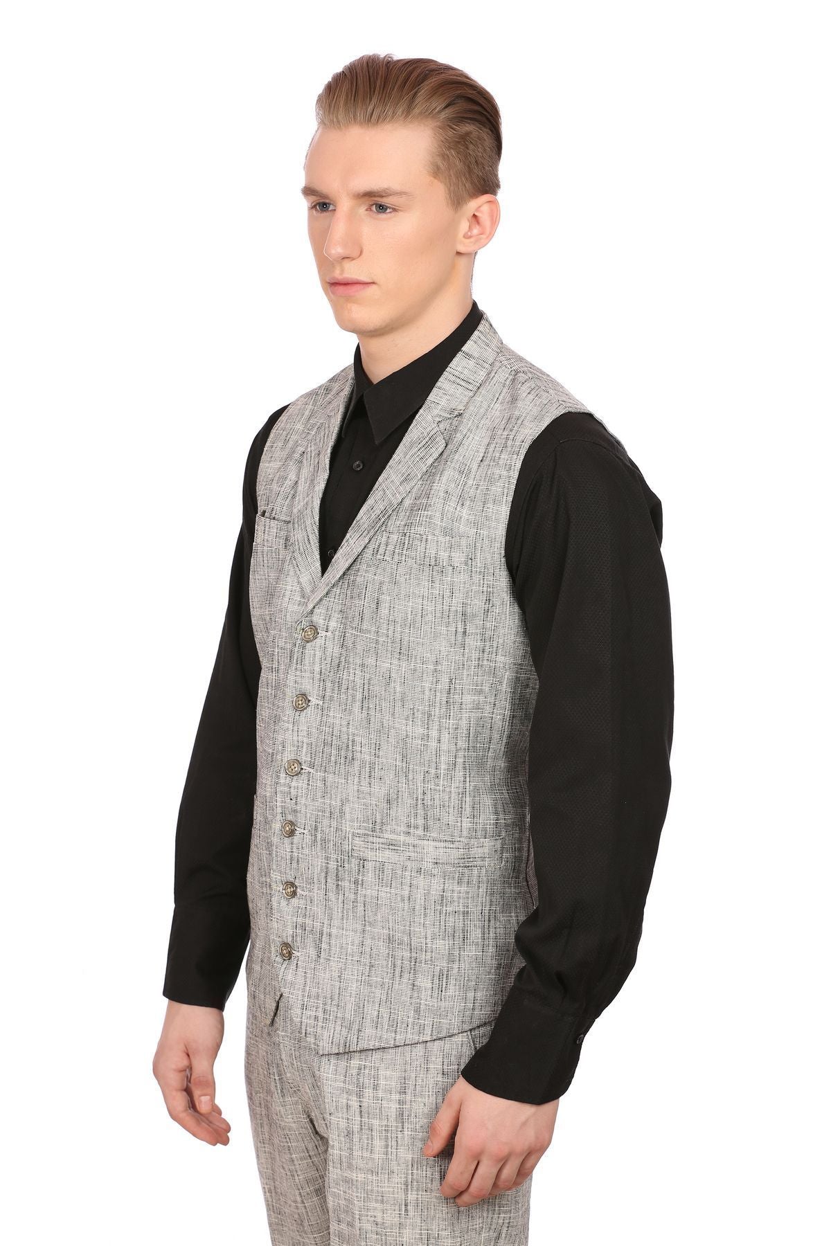 Linen Silver Waiscoat