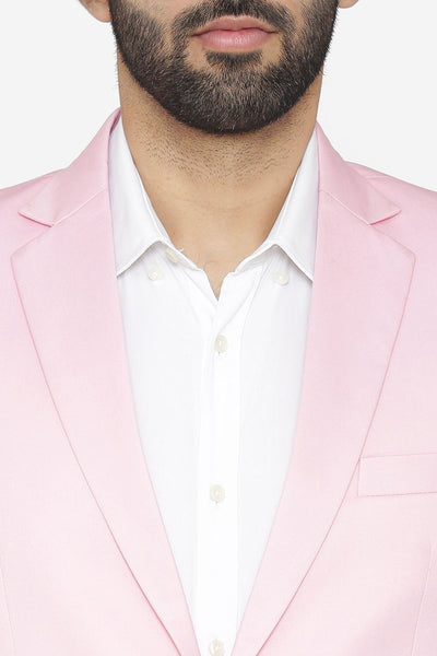 Polyester Cotton Pink Suit