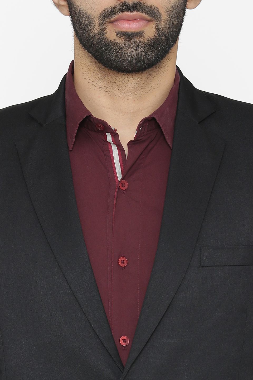 Polyester Cotton Black Suit