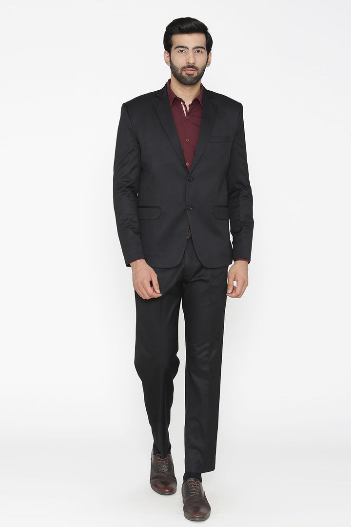 Polyester Cotton Black Suit