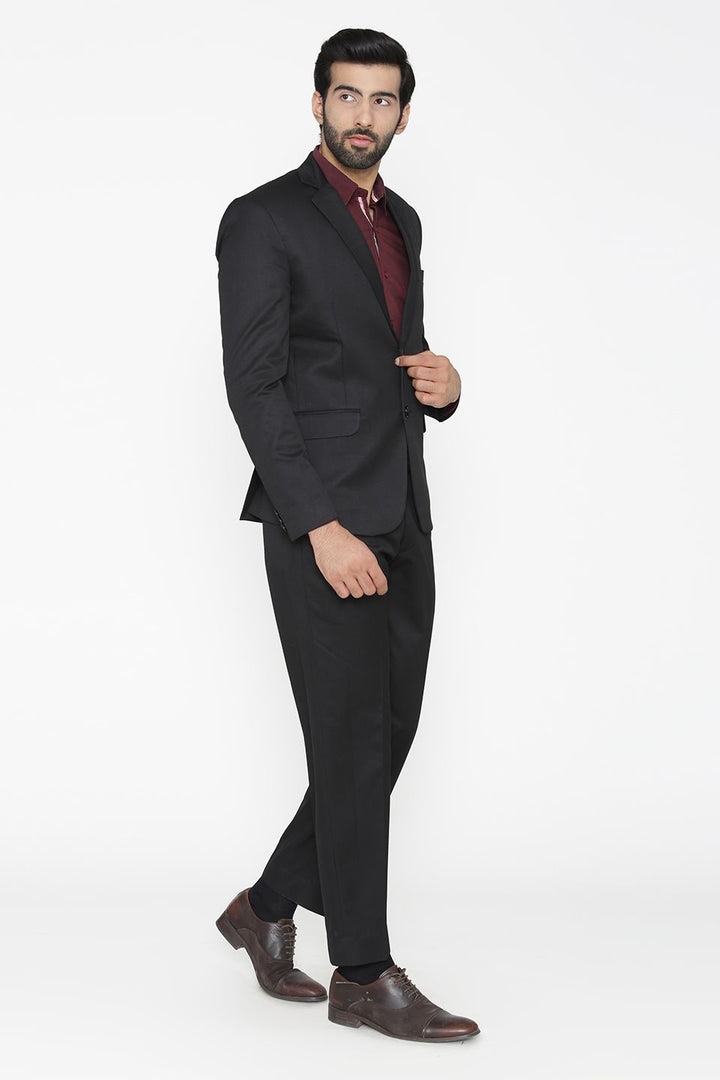 Polyester Cotton Black Suit