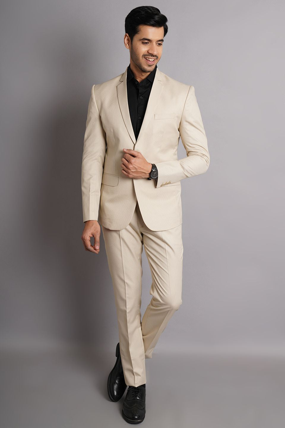 Cotton Plain Mens Beige Formal 2 Piece Suit, Size: 36 To 44 at Rs  2049/piece in New Delhi
