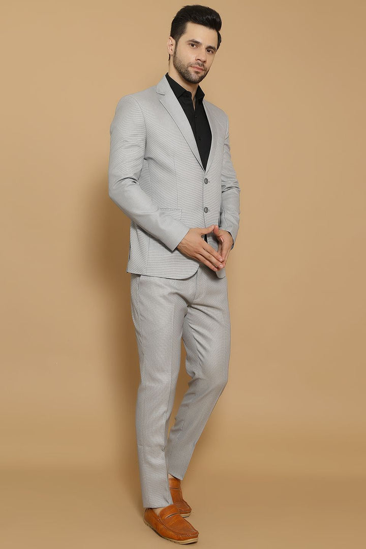 Poly Viscose Grey Two Piece Suit