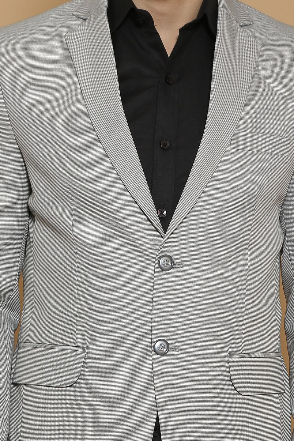Poly Viscose Grey Two Piece Suit