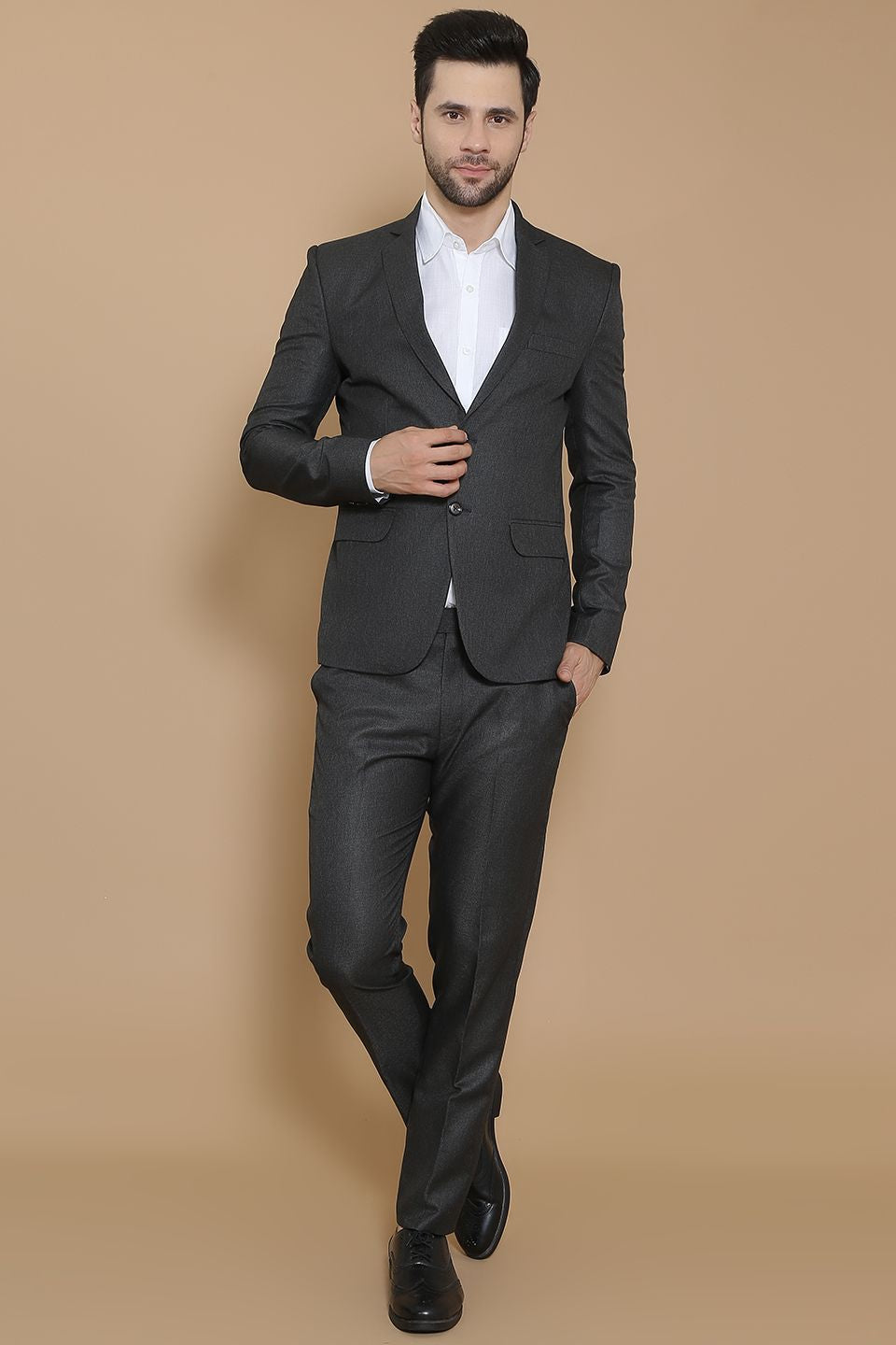 Poly Viscose Black Two Piece Suit