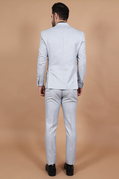 Polyester Cotton Silver Two Piece Suit