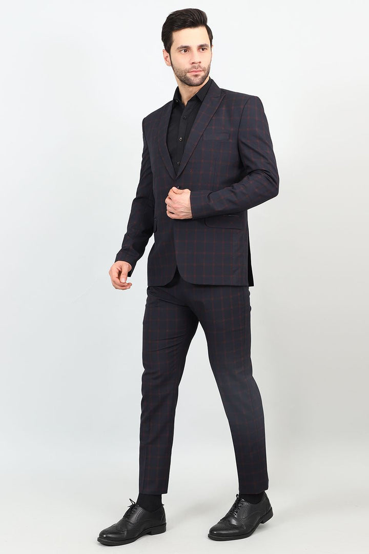 Poly Viscose Black Two Piece Suit