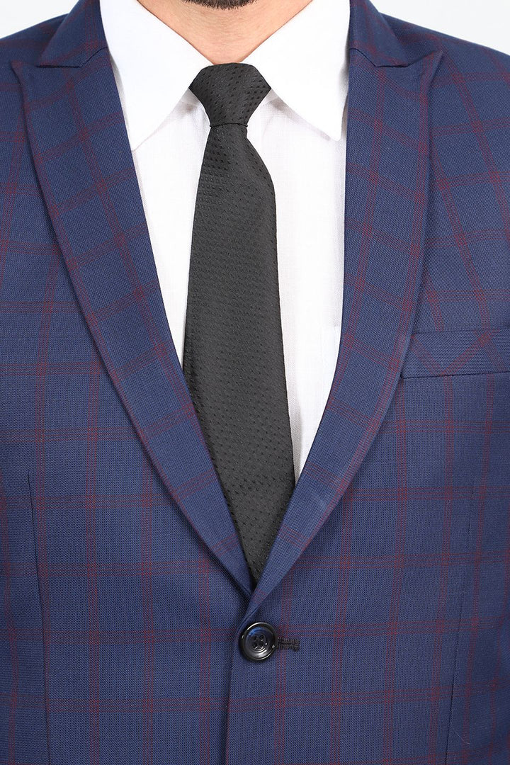 Poly Viscose Blue Two Piece Suit
