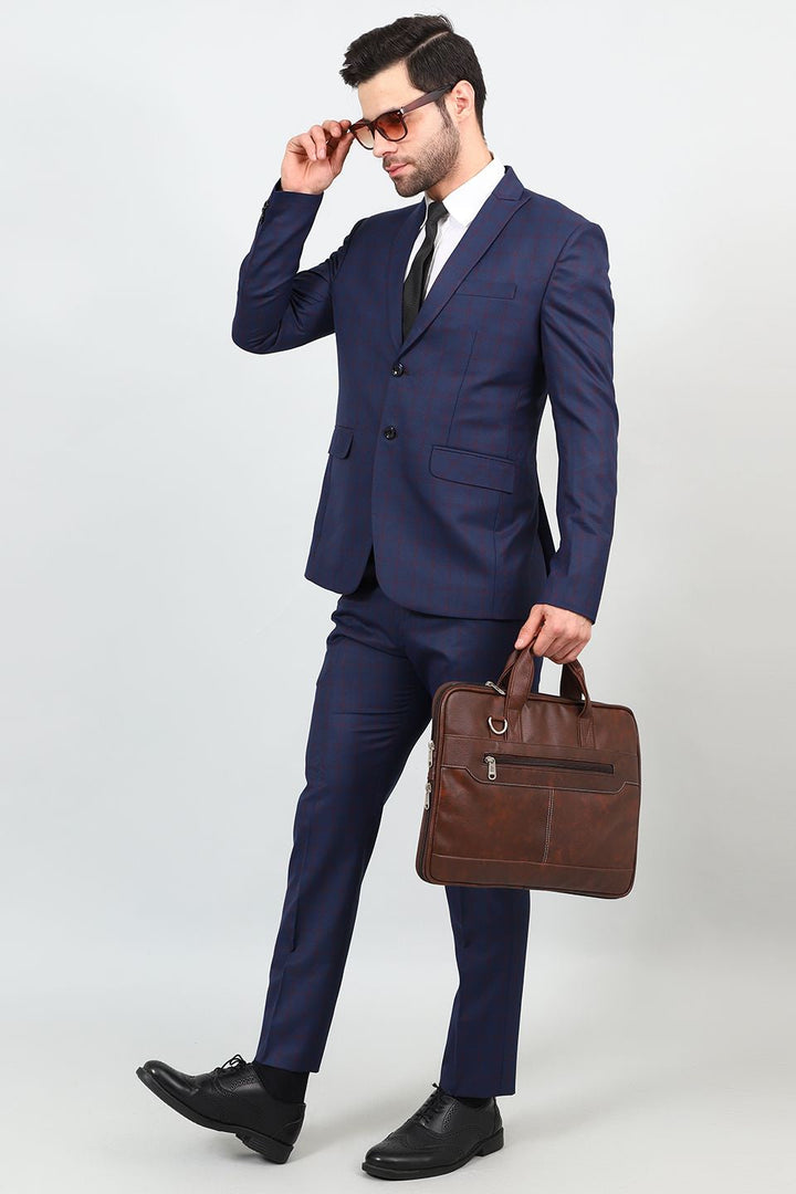 Poly Viscose Blue Two Piece Suit