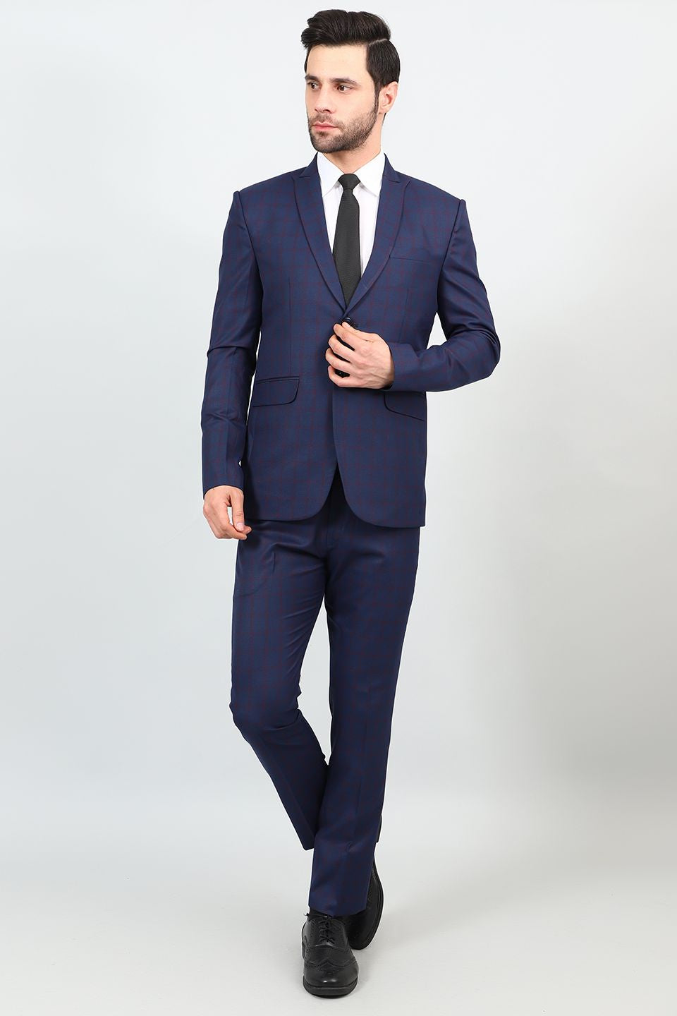 Poly Viscose Blue Two Piece Suit