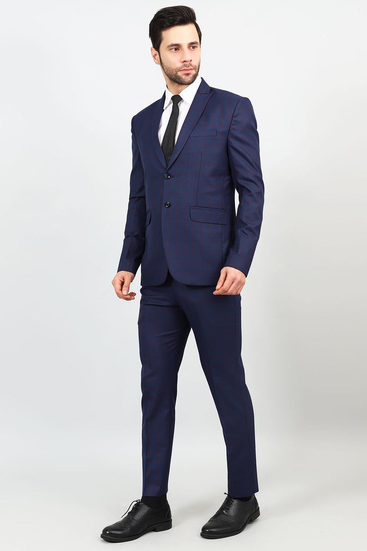 Poly Viscose Blue Two Piece Suit