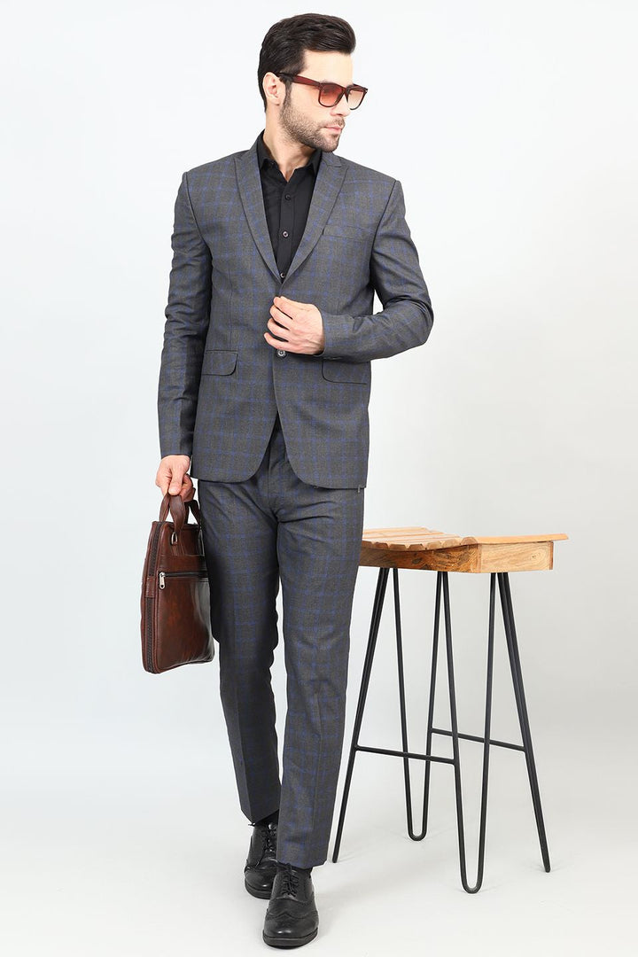 Poly Viscose Grey Two Piece Suit