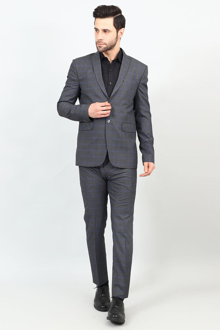 Poly Viscose Grey Two Piece Suit