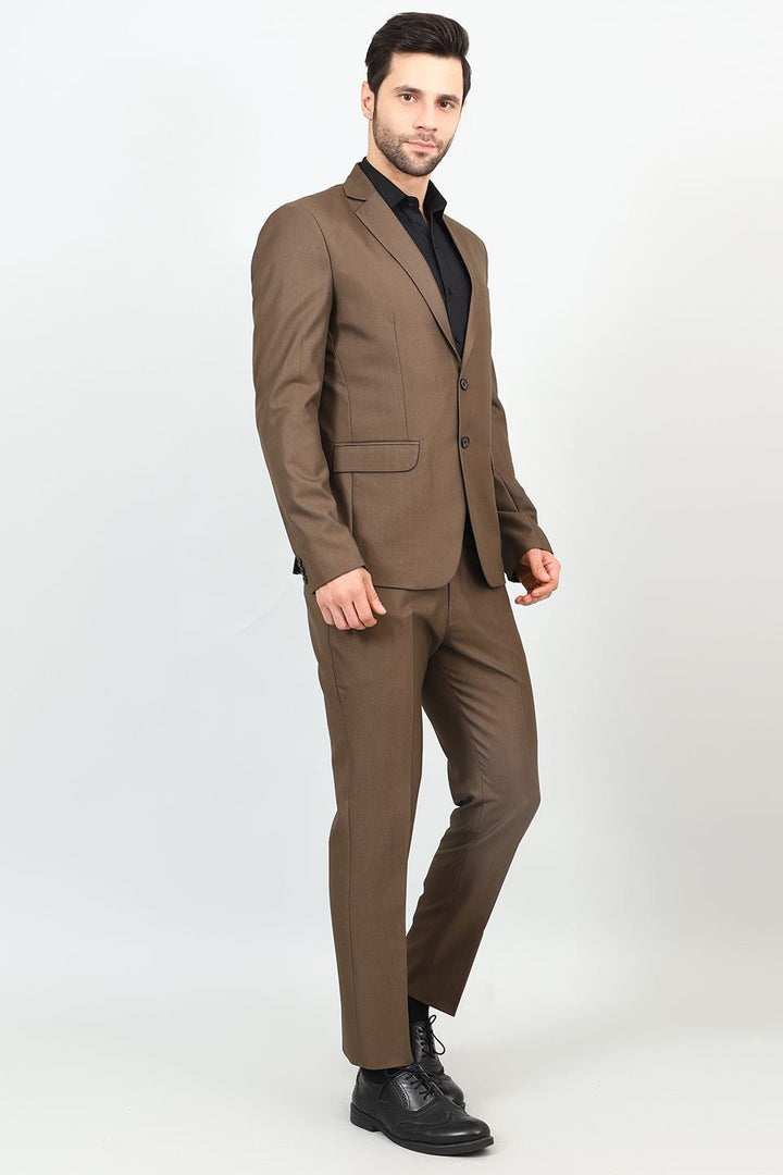 Poly Viscose Brown Two Piece Suit