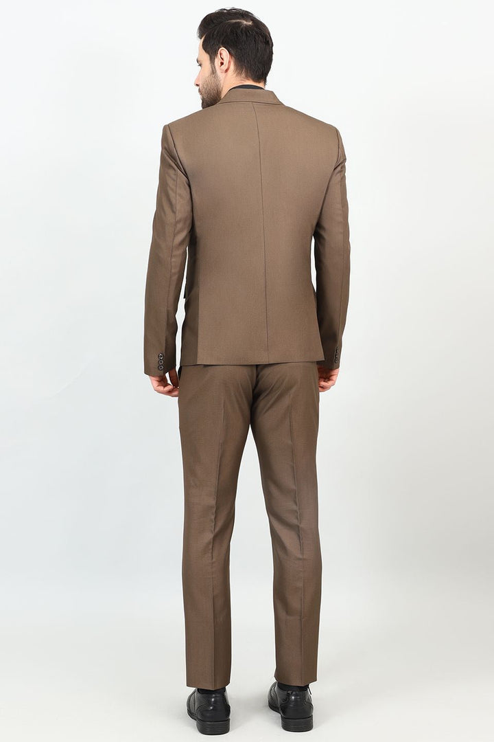 Poly Viscose Brown Two Piece Suit