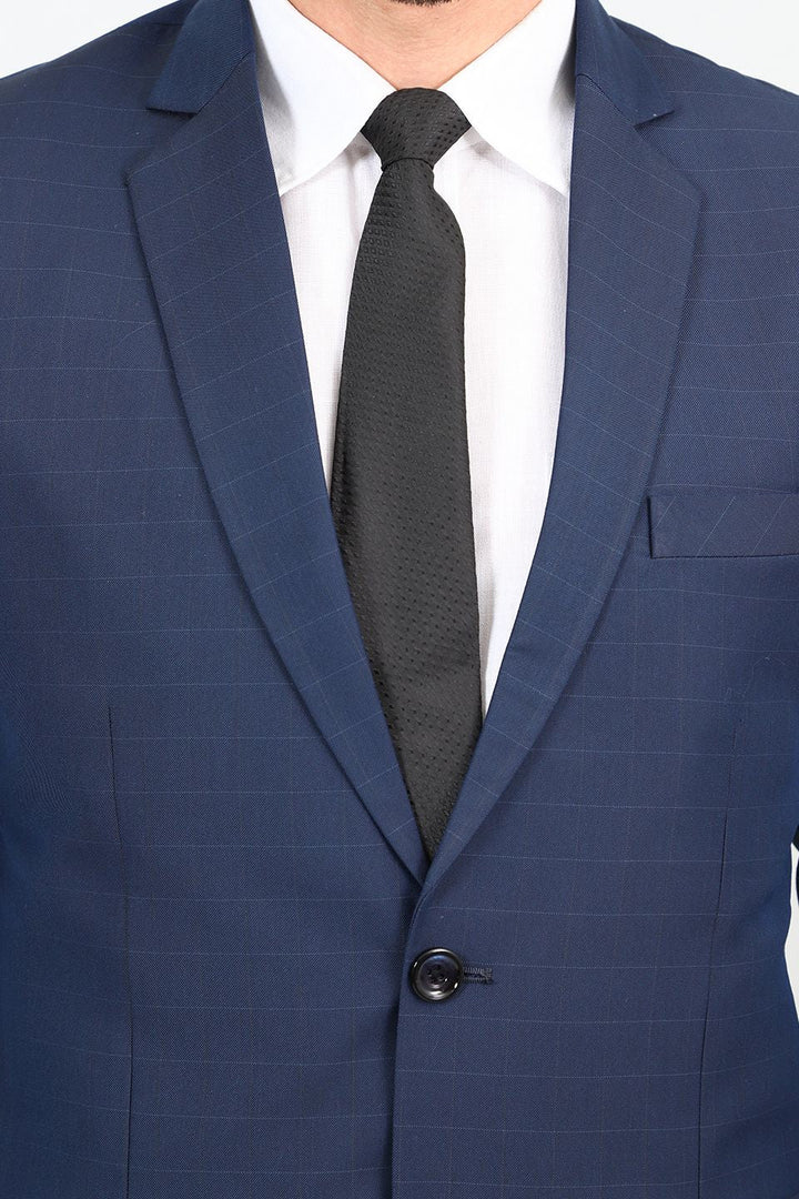 Poly Viscose Blue Two Piece Suit