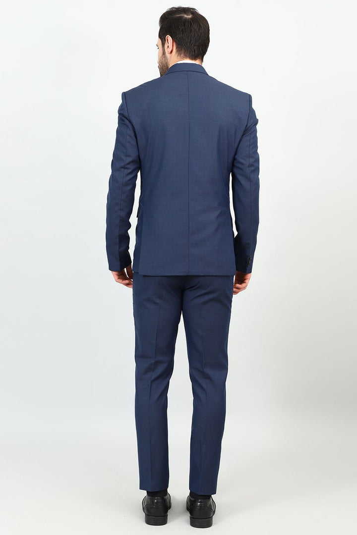 Poly Viscose Blue Two Piece Suit