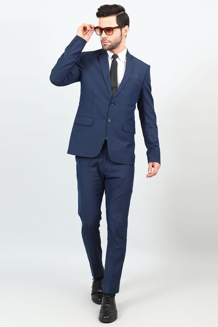 Poly Viscose Blue Two Piece Suit