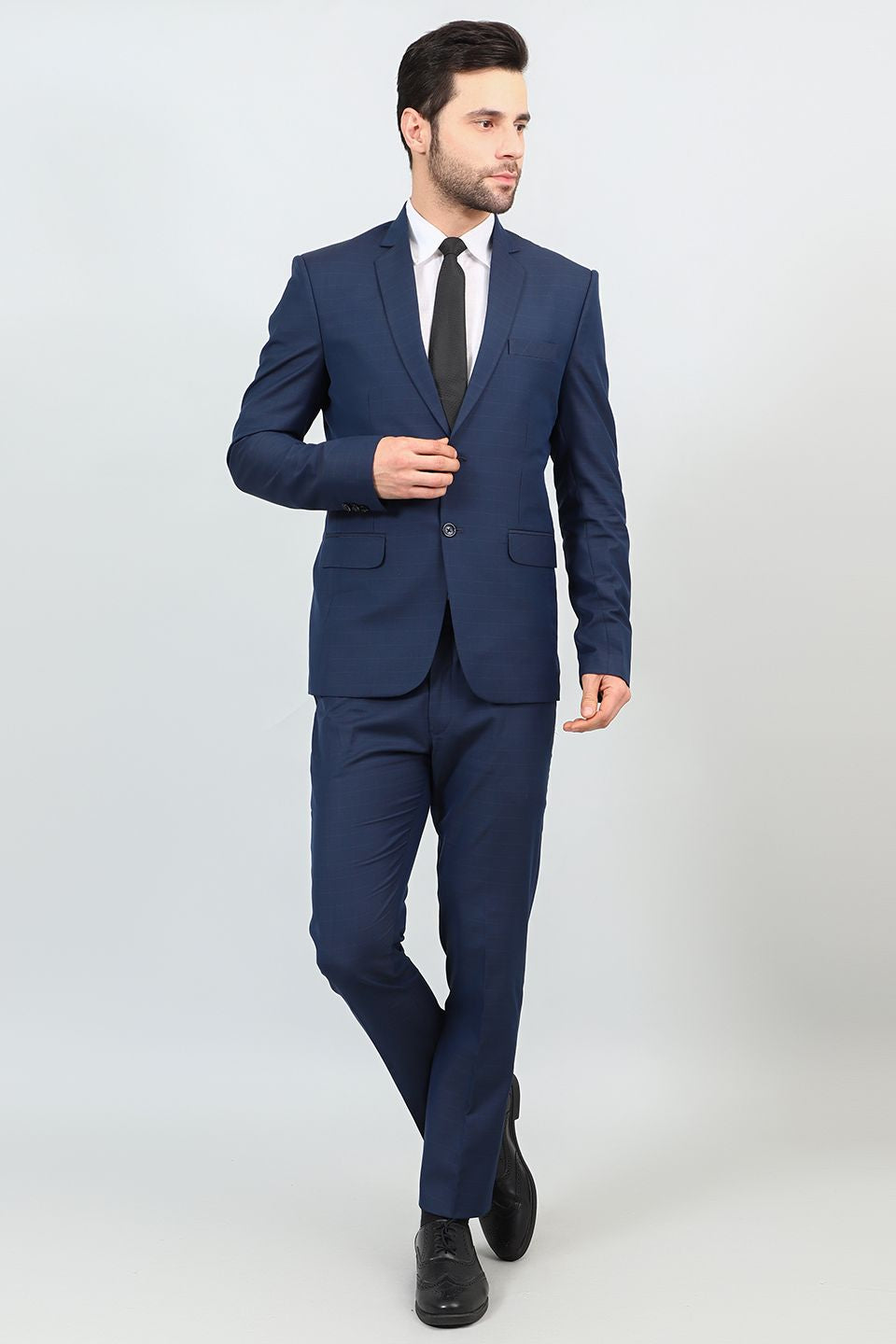 Poly Viscose Blue Two Piece Suit