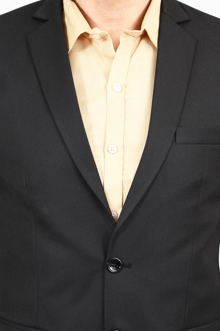 Poly Viscose Black Two Piece Suit